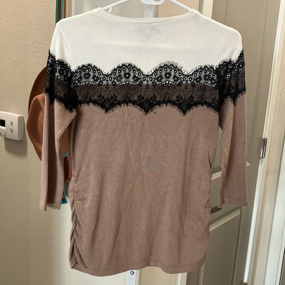 Dress barn establish 1962 lace trimmed sweater size PM - Picture 6 of 6